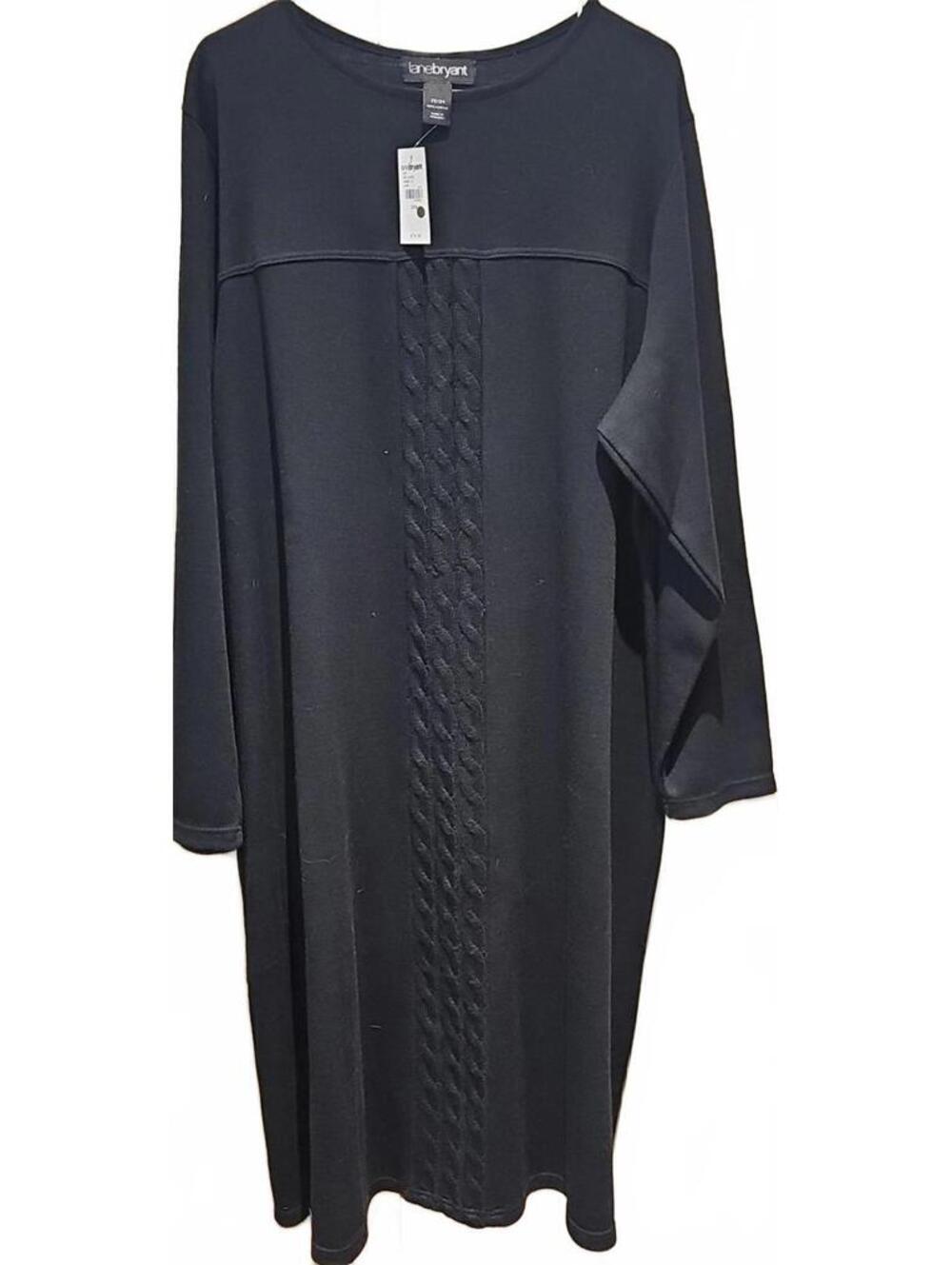 Lane Bryant Sweater Dress Womenβs Plus 22/24 Black Knit Long Sleeve NWT Ret $80